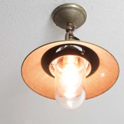 Außenleuchte in Bronze Antik aus Messing Glas