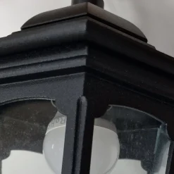 Außenleuchte IP44 E27 Schwarz Glas Aluminium Rustikal