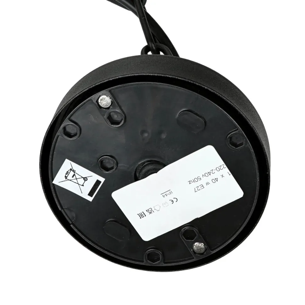 Außenleuchte IP44 E27 Schwarz Glas Edelstahl Maritim