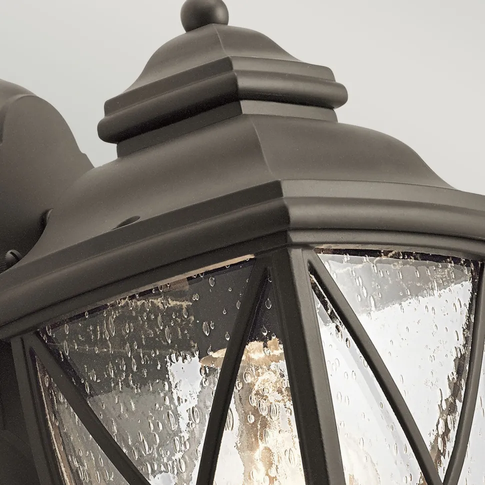 Außenleuchte IP44 in Bronze antik E27 Aluminium Glas