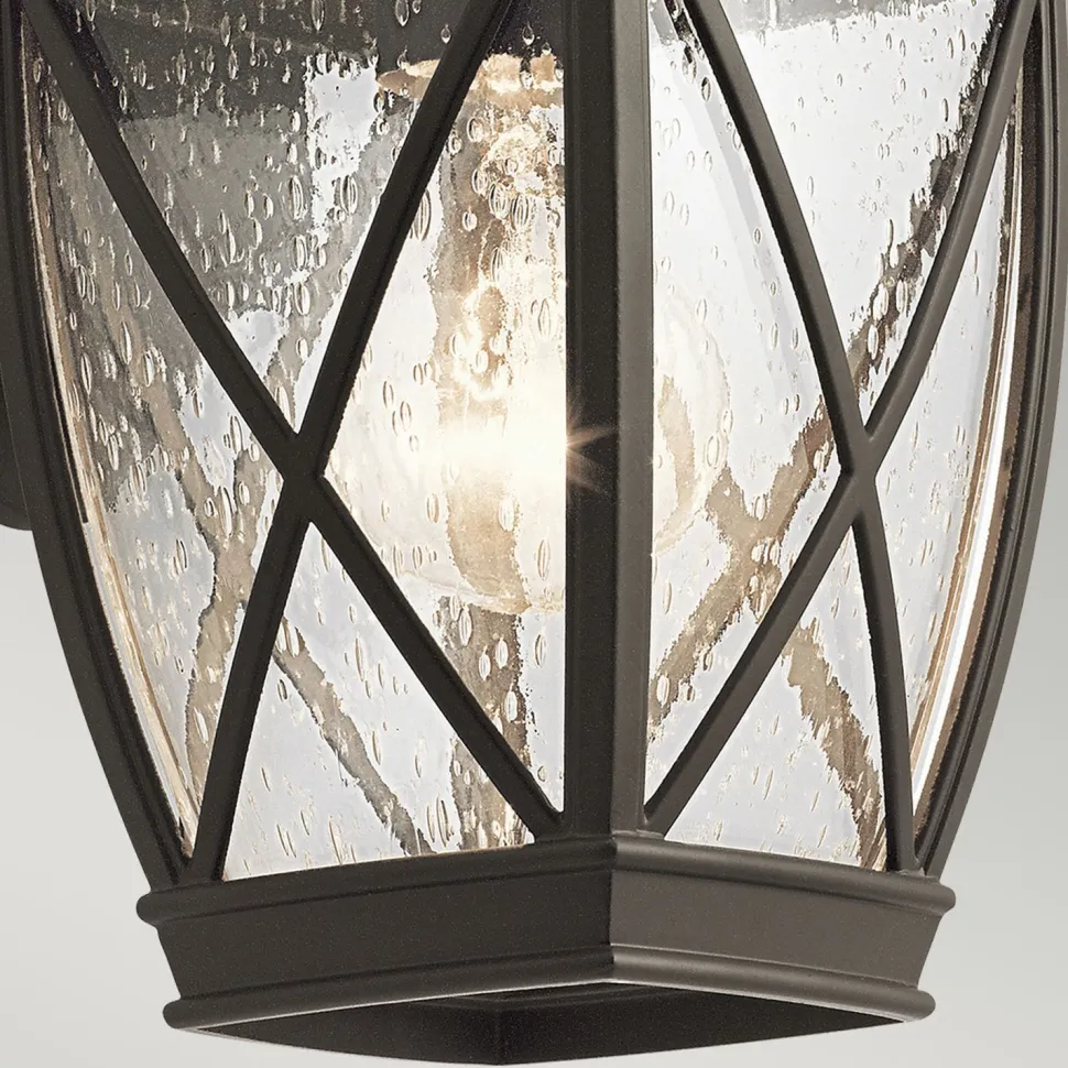 Außenleuchte IP44 in Bronze antik E27 Aluminium Glas