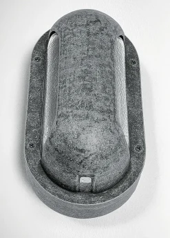 Außenleuchte Maritim Echt-Messing Glas H: 23 cm IP64 Zinn E27