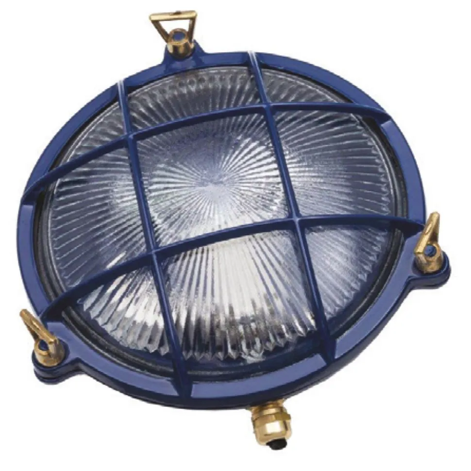 Außenleuchte Messing Glas Ø 21 cm E27 Blau IP64 SERIFOS