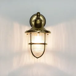 Außenleuchte Messing Rostfrei Glasschirm SANTORIN