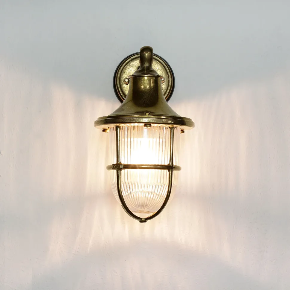 Außenleuchte Messing Rostfrei Glasschirm SANTORIN