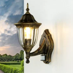 Außenleuchte mit Bewegungsmelder Gold Antik Wand MILANO