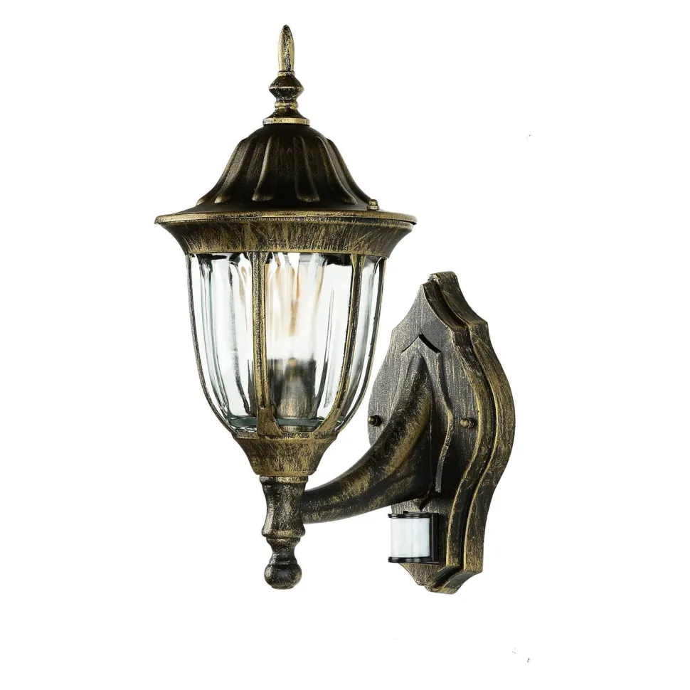 Außenleuchte mit Bewegungsmelder Gold Antik Wand MILANO