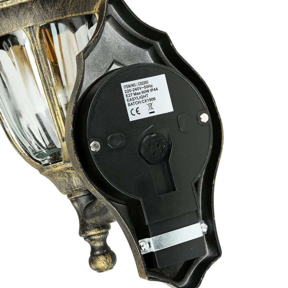 Außenleuchte mit Bewegungsmelder Gold Antik Wand MILANO