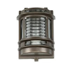 Außenleuchte Schwarz antik IP64 Messing Glas H: 22 cm