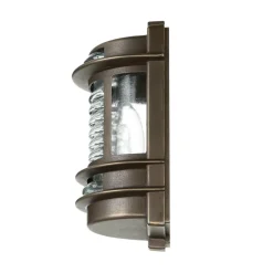 Außenleuchte Schwarz antik IP64 Messing Glas H: 22 cm