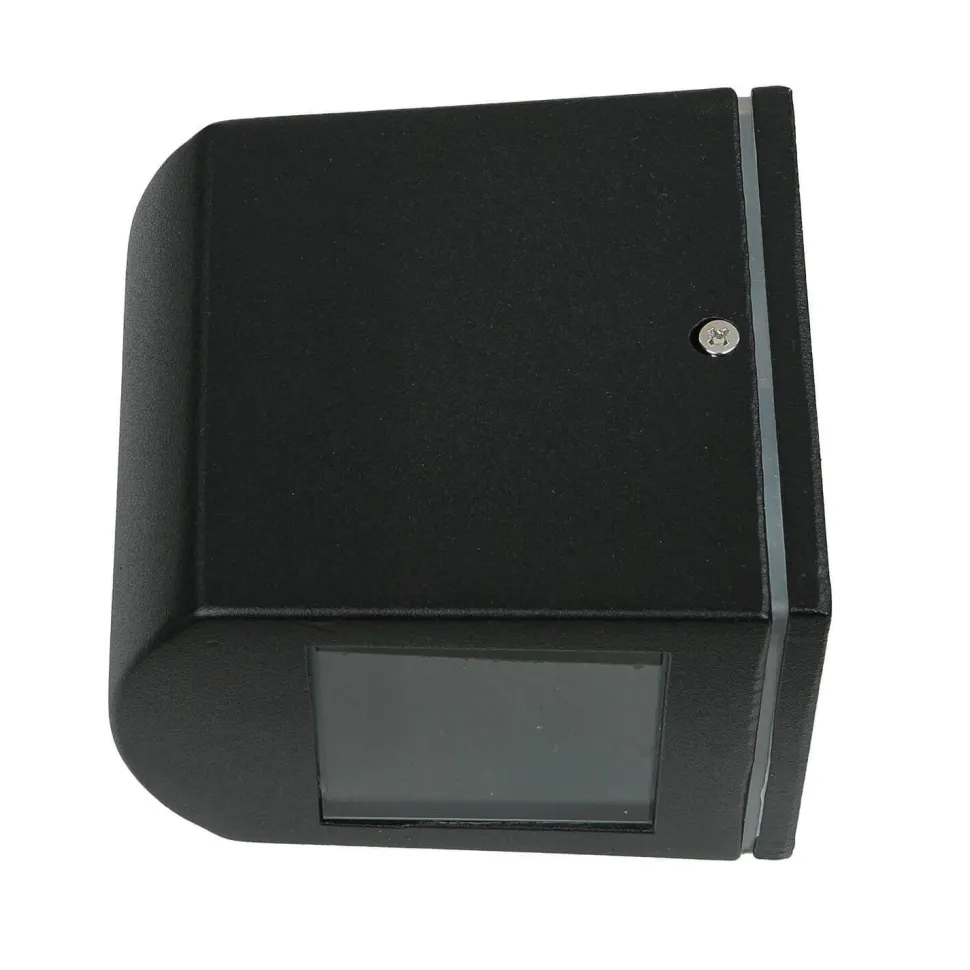 Außenleuchte Schwarz IP44 Up Down Aluminium Glas klein