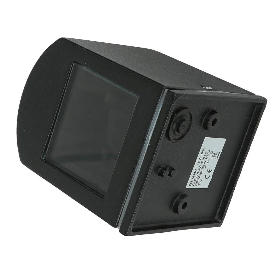 Außenleuchte Schwarz IP44 Up Down Aluminium Glas klein