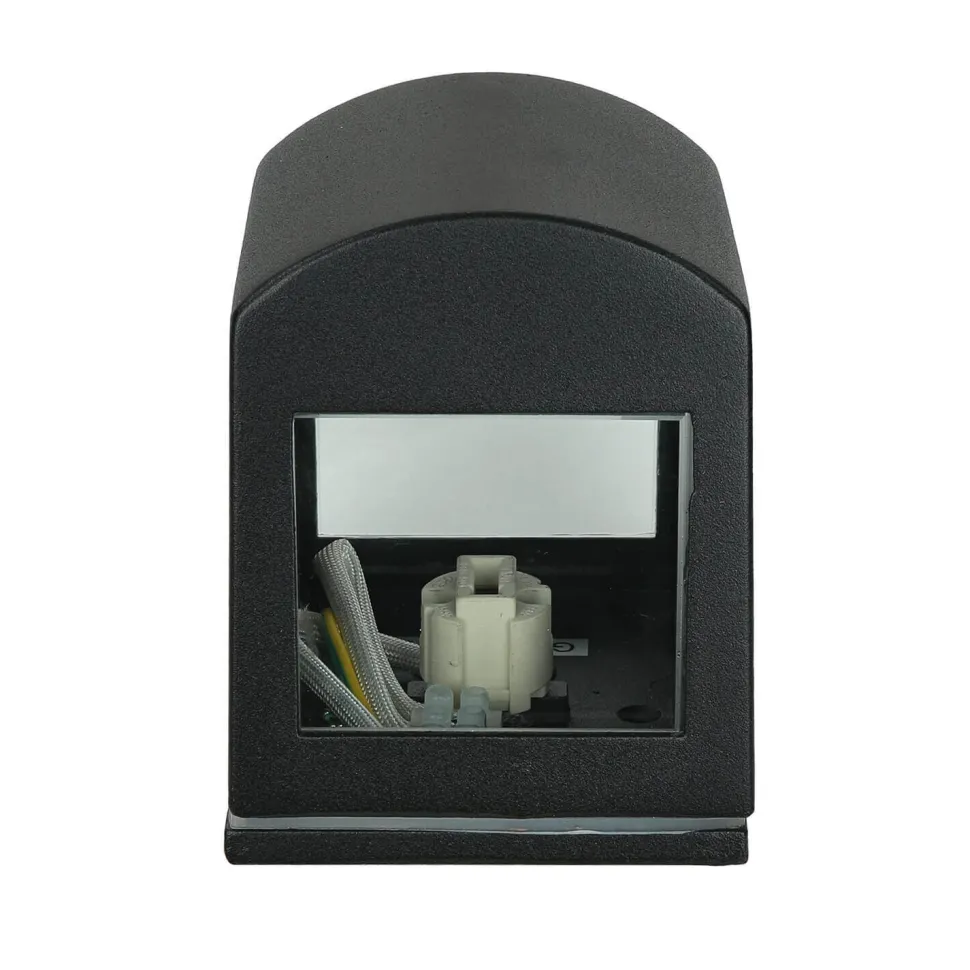 Außenleuchte Schwarz IP44 Up Down Aluminium Glas klein