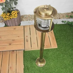 Außenleuchte Stehlampe Echt-Messing Antik MYKO