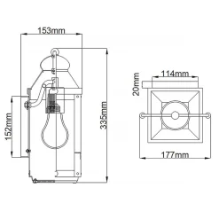 Außenleuchte Vintage Glas Aluminium E27 IP44 33,5 cm hoch