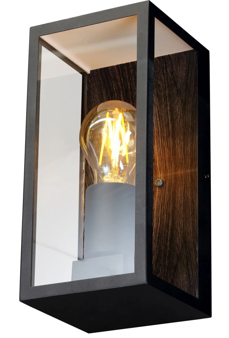 Außenleuchte Vintage Schwarz Holz B:11,5 cm IP44 E27