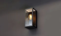 Außenleuchte Vintage Schwarz Holz B:11,5 cm IP44 E27