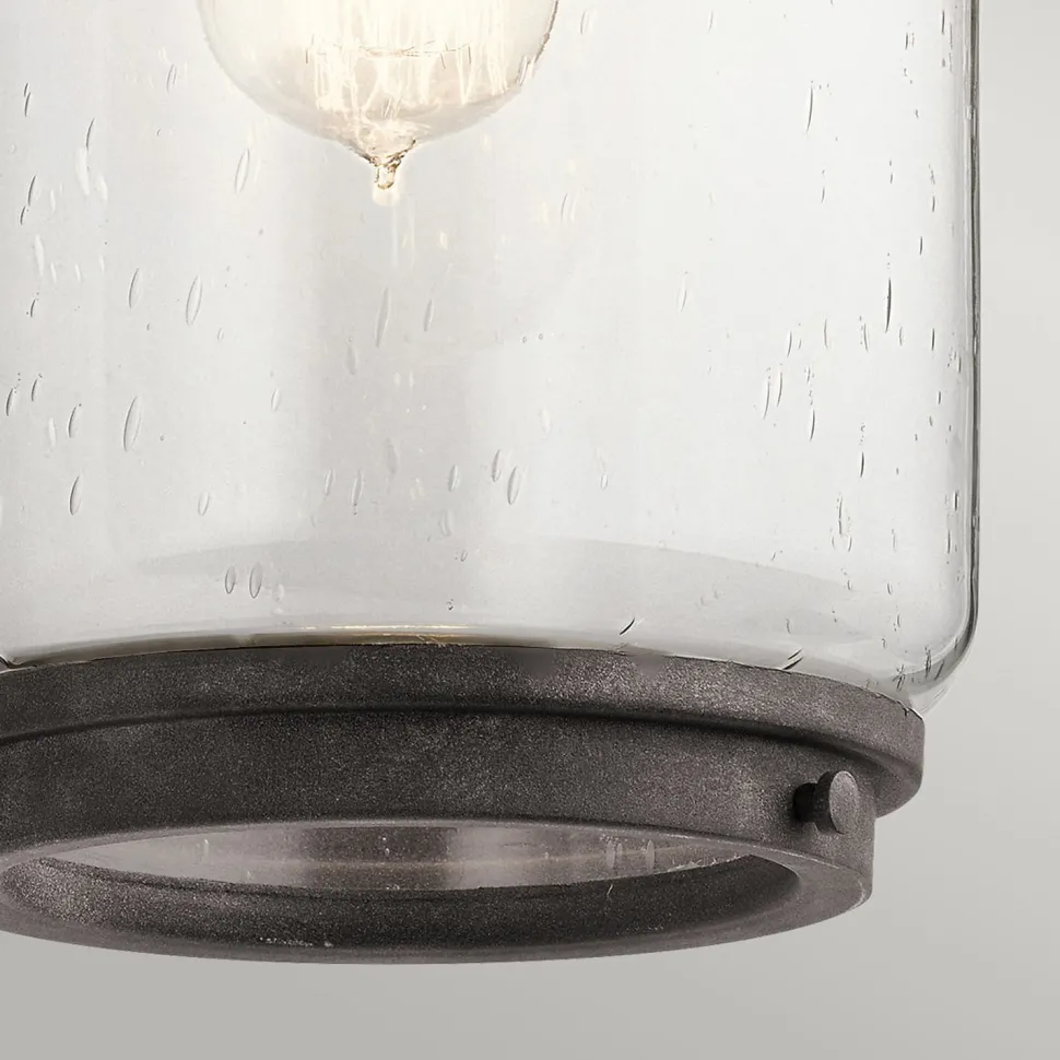 Außenleuchte Wand 43,7 cm hoch IP44 E27 Alu Glas Vintage