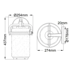Außenleuchte Wand 43,7 cm hoch IP44 E27 Alu Glas Vintage