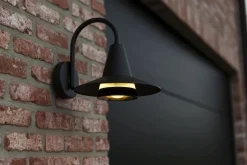 Außenleuchte Wand Aluminium H:24,6 cm IP54 E27 Schwarz