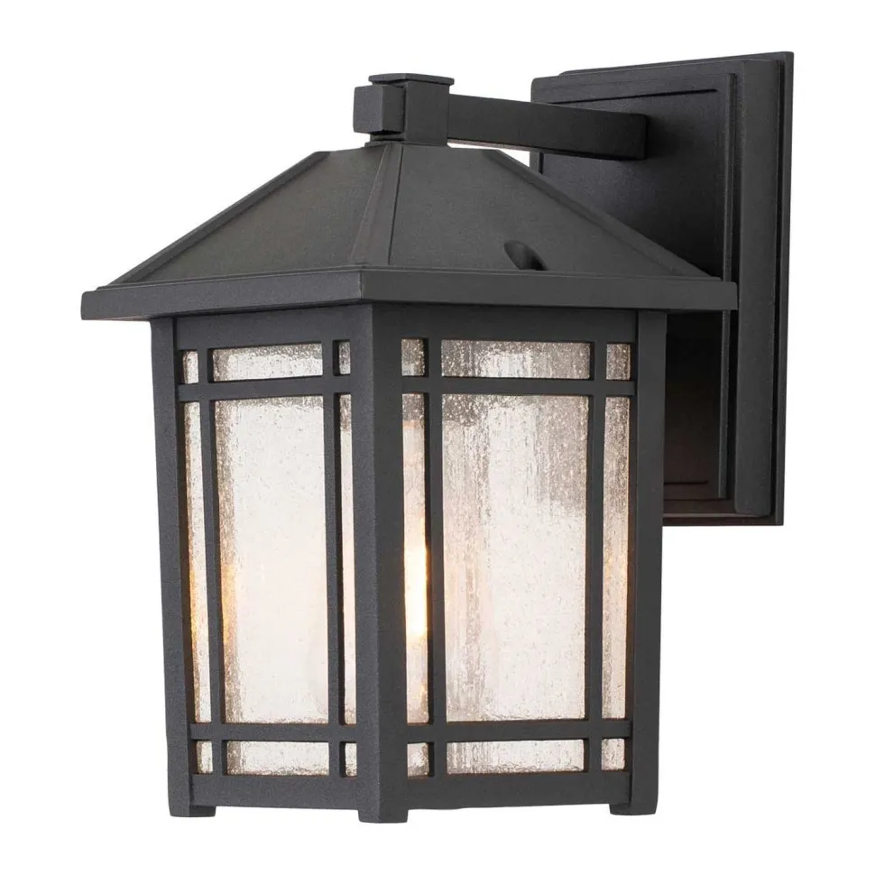 Außenleuchte Wand E27 IP44 H: 24,8 cm Aluminium Glas