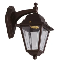 Außenleuchte Wand Echt-Messing H: 26 cm IP43 E27 PARGA