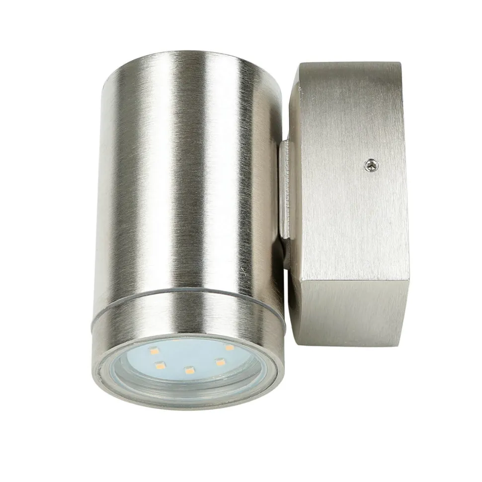 Außenleuchte Wand Echt-Messing H: 10 cm Downlight