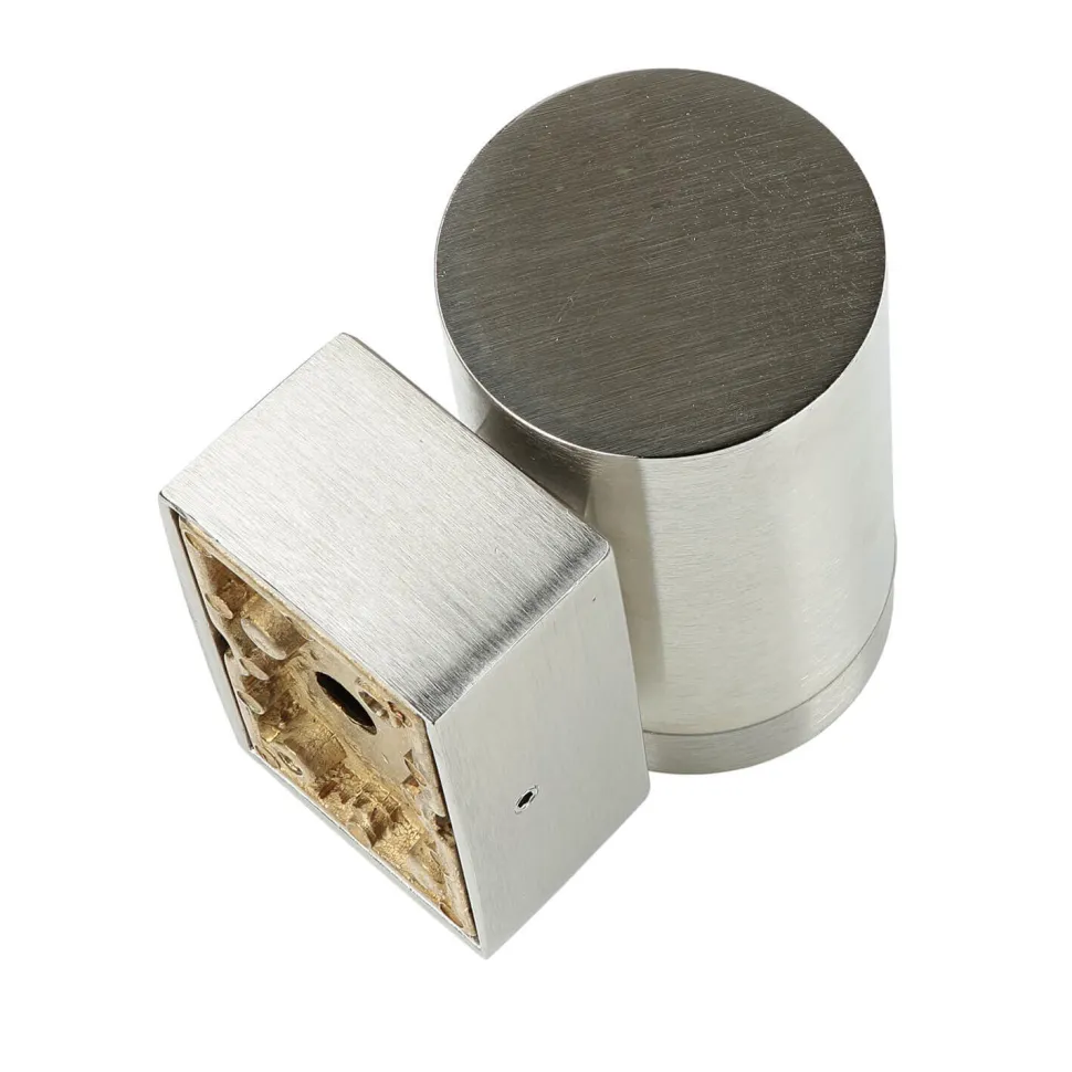 Außenleuchte Wand Echt-Messing H: 10 cm Downlight