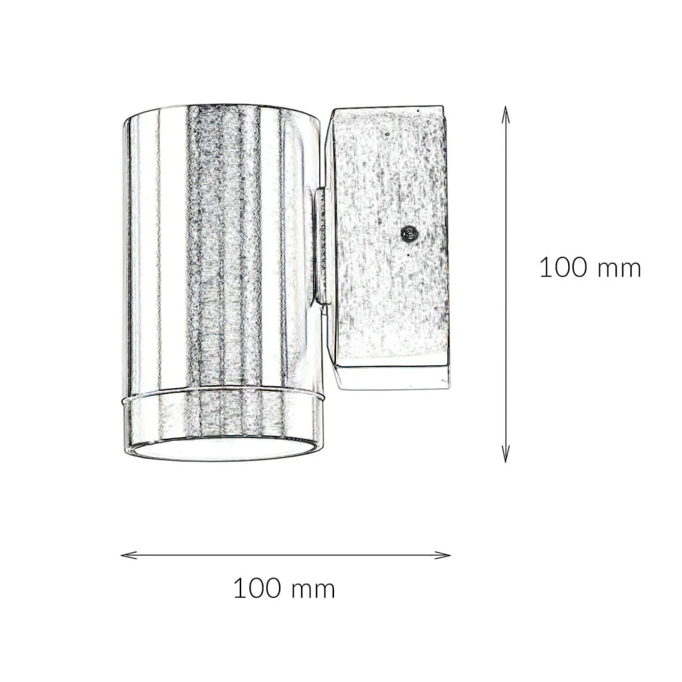 Außenleuchte Wand Echt-Messing H: 10 cm Downlight