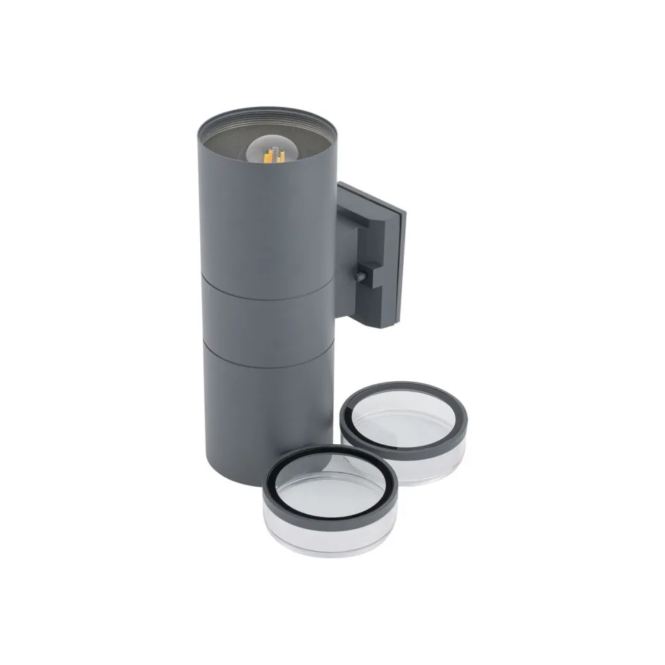 Außenleuchte Wand 2-flammig Up Down IP44 E27 Aluminium