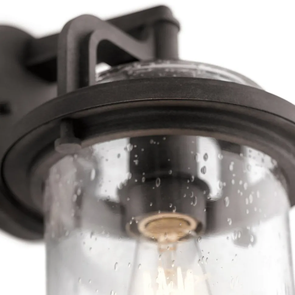 Außenleuchte Wand Glas Aluminium E27 IP44 35,6 cm hoch