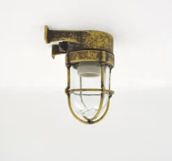 Außenleuchte Wand Glas Messing E27 IP64 H: 16,5 cm