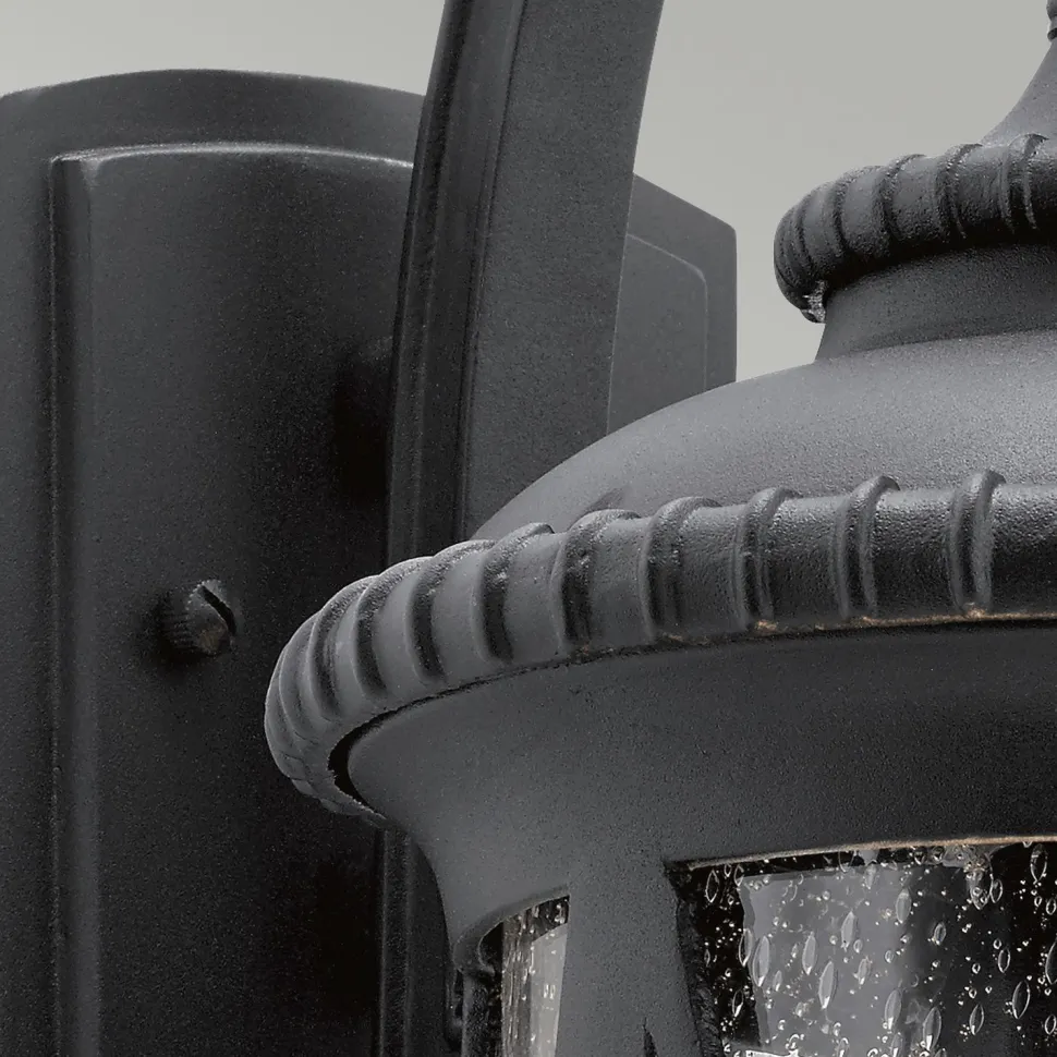 Außenleuchte Wand Hof Terrasse IP44 Schwarz E27 Rustikal