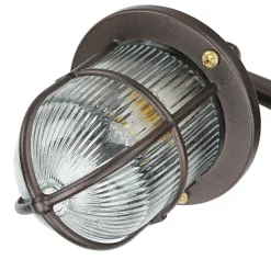 Außenleuchte Wand IP64 E27 Rostbraun antik Echt-Messing Maritim