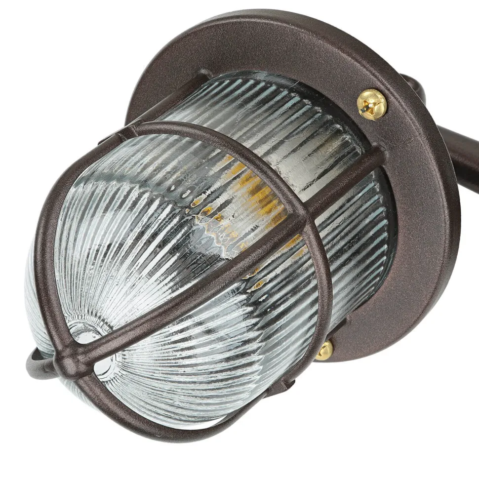 Außenleuchte Wand IP64 E27 Rostbraun antik Echt-Messing Maritim