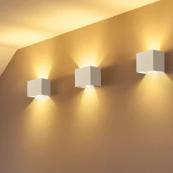 Außenleuchte Wand LED Metall Up Down IP54 Weiß eckig