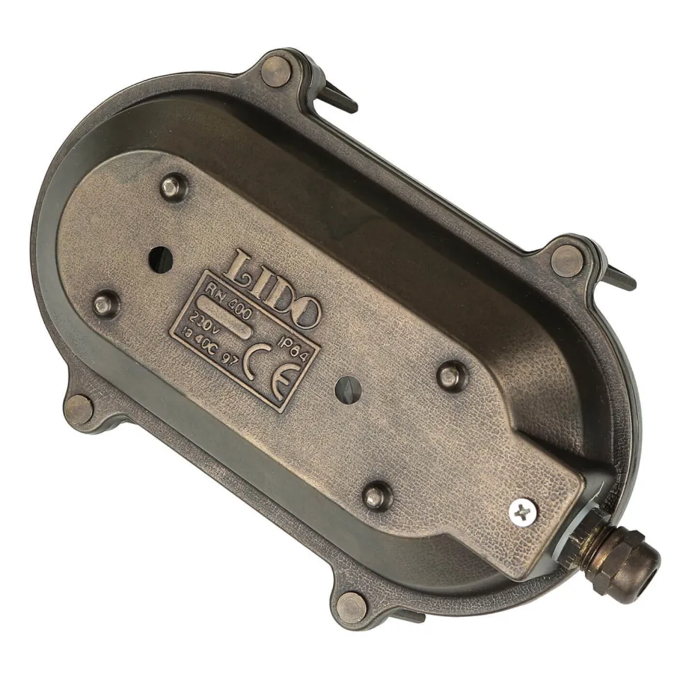 Außenleuchte Wand Messing Glas Maritim IP64 B: 21 cm E27