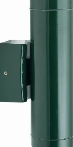 Außenleuchte Wand Messing GU10 IP64 H: 21 cm Grün Up Down