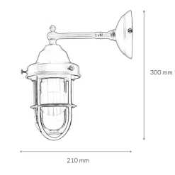 Außenleuchte Wand Messing Glas Maritim IP44 E27