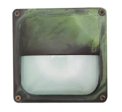 Außenleuchte Wand Messing Glas B: 16 cm IP64 Grün Antik