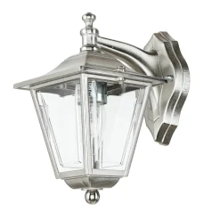 Außenleuchte Wand Messing massiv in Nickel E27