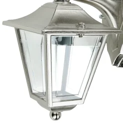 Außenleuchte Wand Messing massiv in Nickel E27