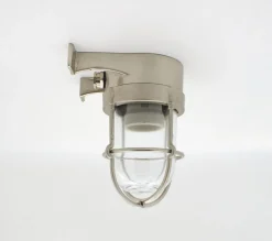 Außenleuchte Wand Messing massiv Glas E27 IP64 Maritim