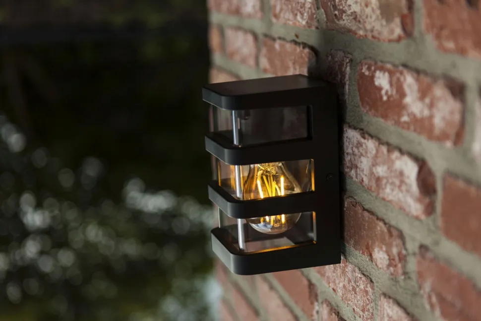 Außenleuchte Wand Schwarz H:16,5 cm IP44 E27 Modern