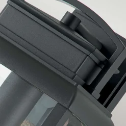 Außenwandlampe Aluminium Glas H: 36,8 cm IP44 E27 Grau