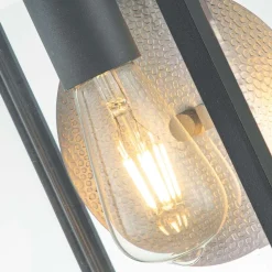 Außenwandlampe Aluminium Glas H: 36,8 cm IP44 E27 Grau