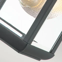 Außenwandlampe Aluminium Glas H: 36,8 cm IP44 E27 Grau