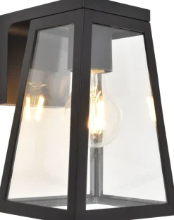 Außenwandlampe Aluminium Glas E27 IP44 H:20,7 cm