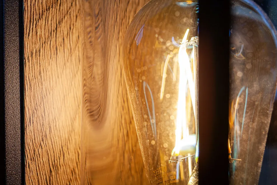 Außenwandlampe Glas Aluminium Natur Schwarz E27 IP44