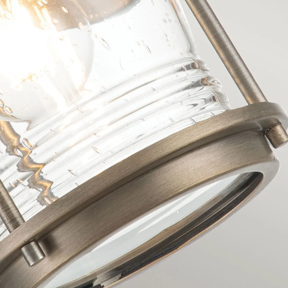 Außenwandlampe Glas Aluminium E27 IP44 H: 27,8 cm Vintage